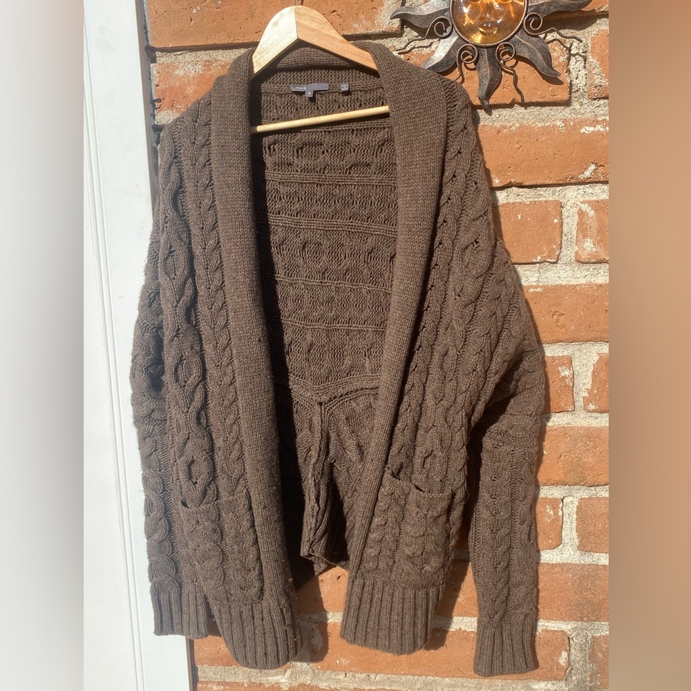 Vince Yak Wool Blend Chunky Cable Knit Cocoon Cardigan – Size Small